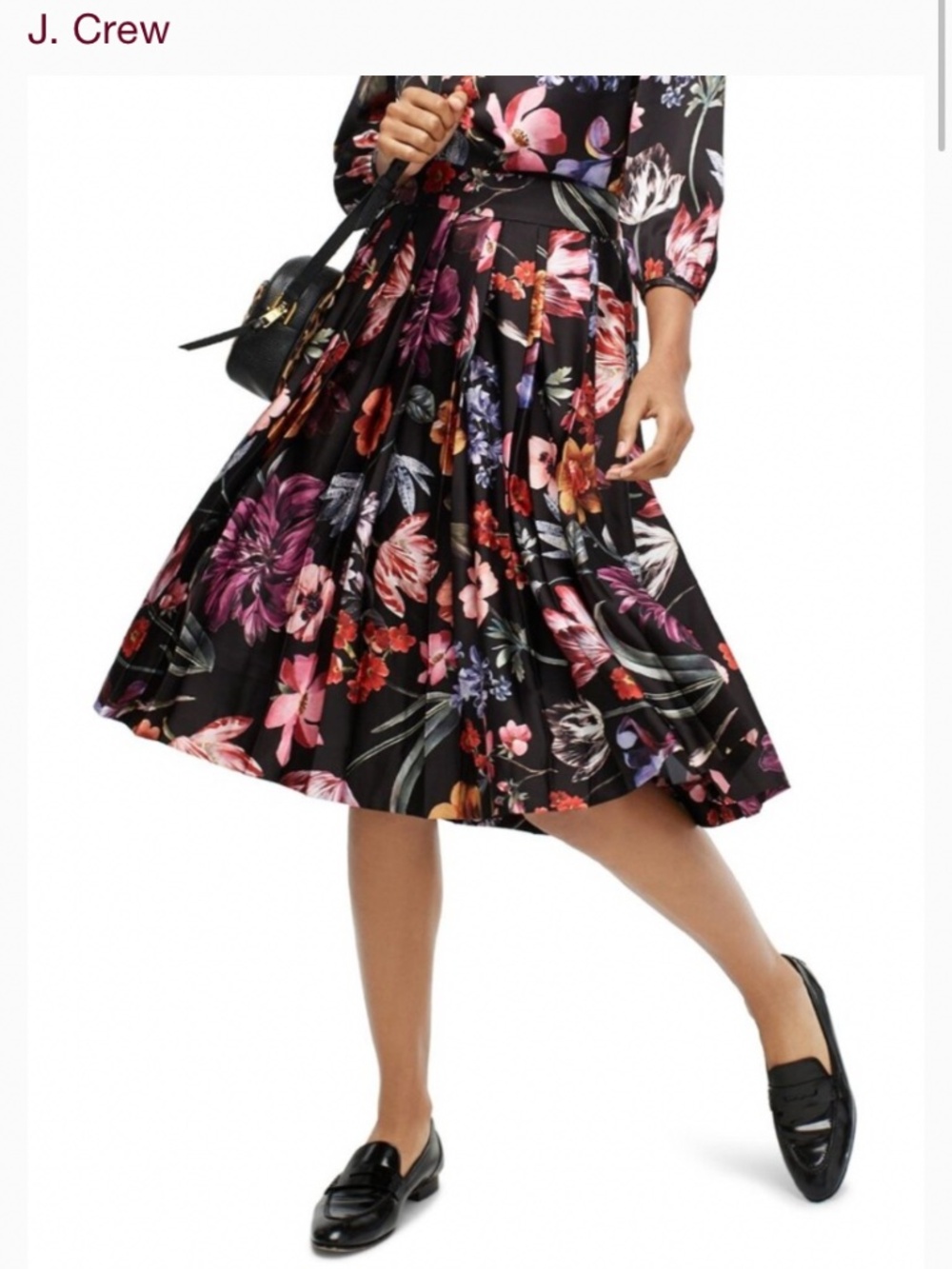 J. Crew black Dutch floral skirt size 8T